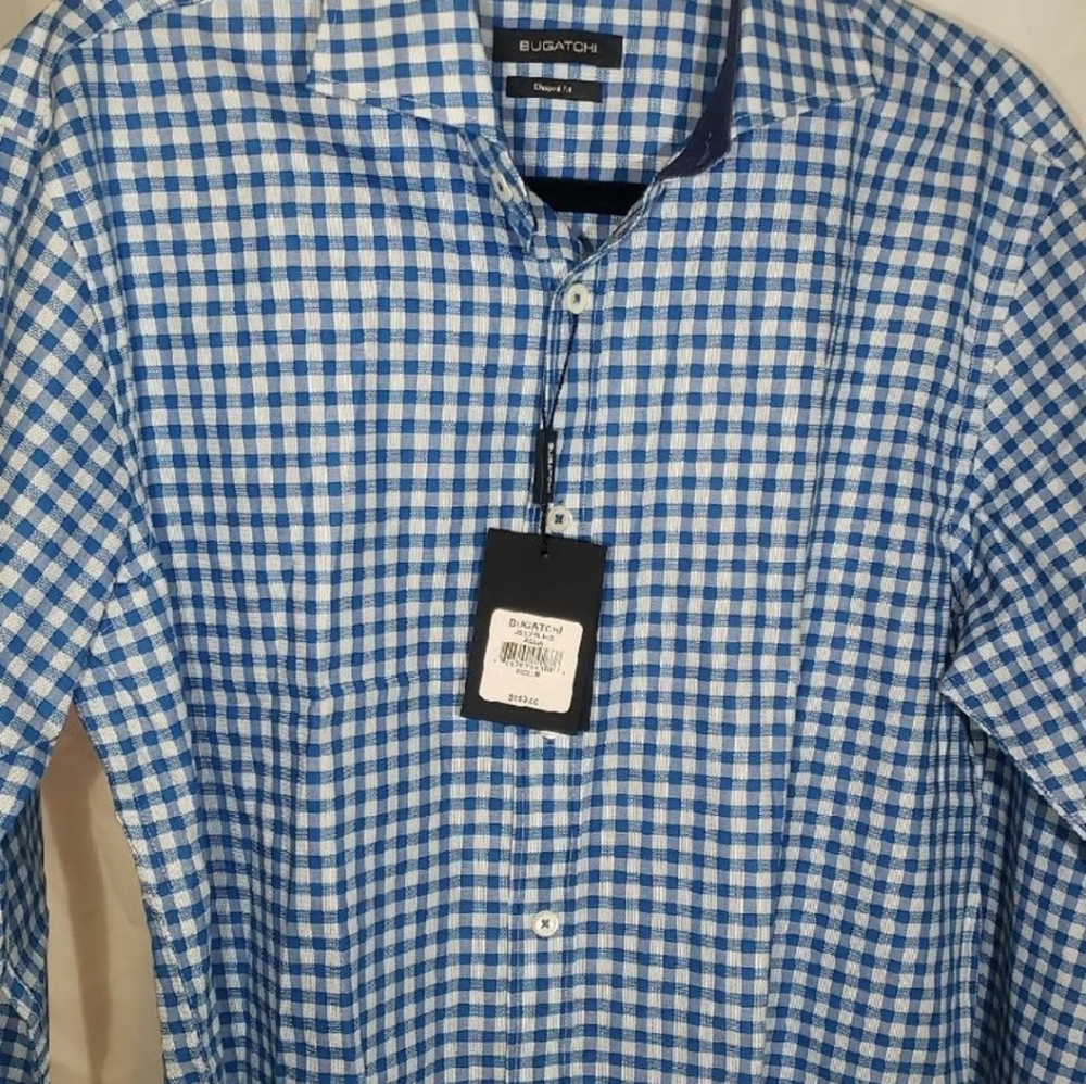 Bugatchi men's button up collared dress shirt